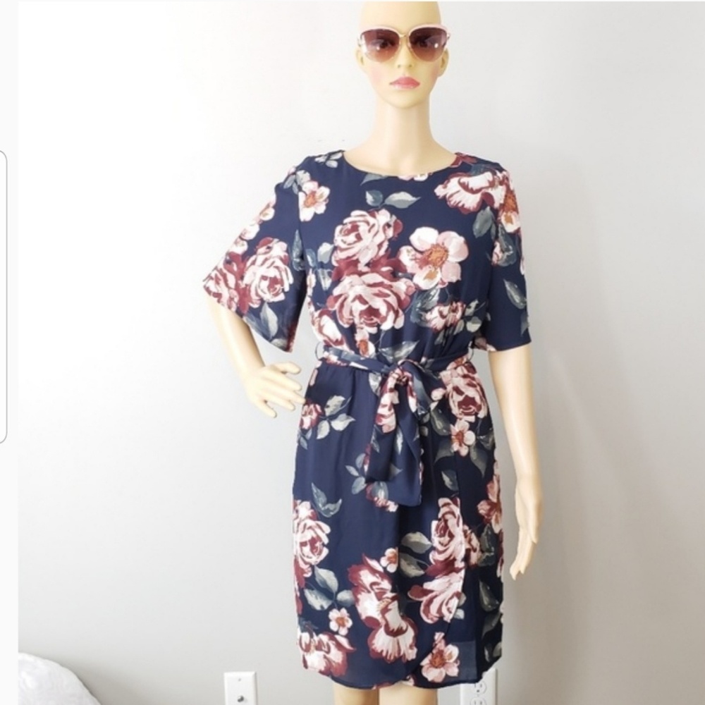 NWT A.B.S Collection Moody Floral Blouson Dress - Picture 2 of 8